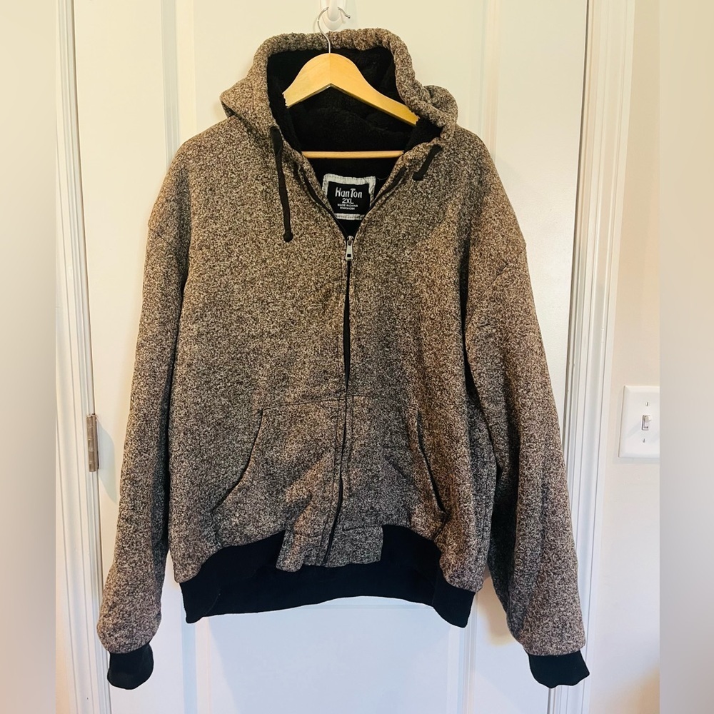 HanTon 2XL Brown Jacket with Sherpa lining